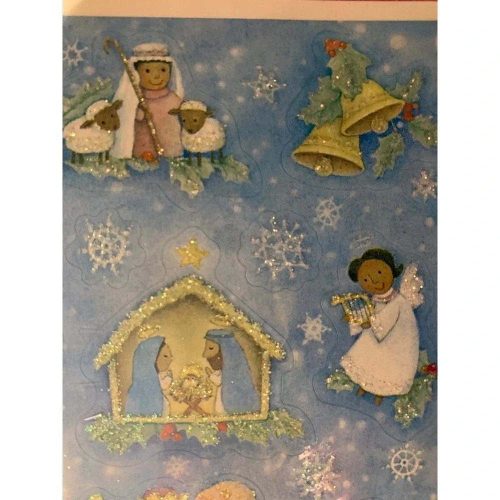 Vintage Hallmark‎ Christmas Stickers Mary Joseph Baby Jesus Manger 3 Wise Men